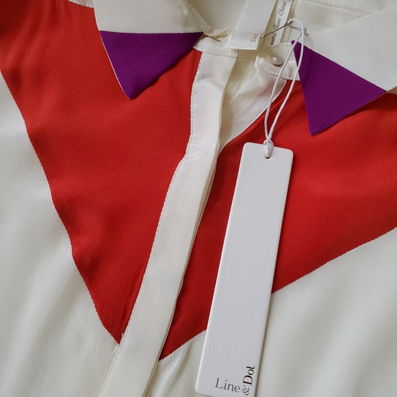 LINE & DOT 100% Silk Button Down Blo… - Picture 4 of 6